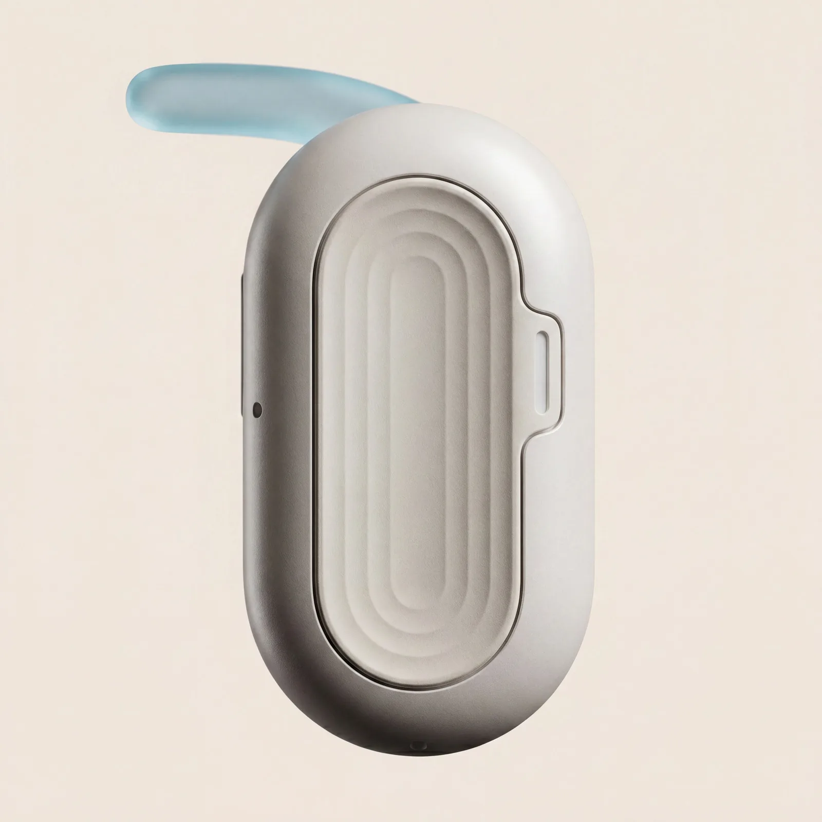 HumanPods front face macro — touch zone and LED